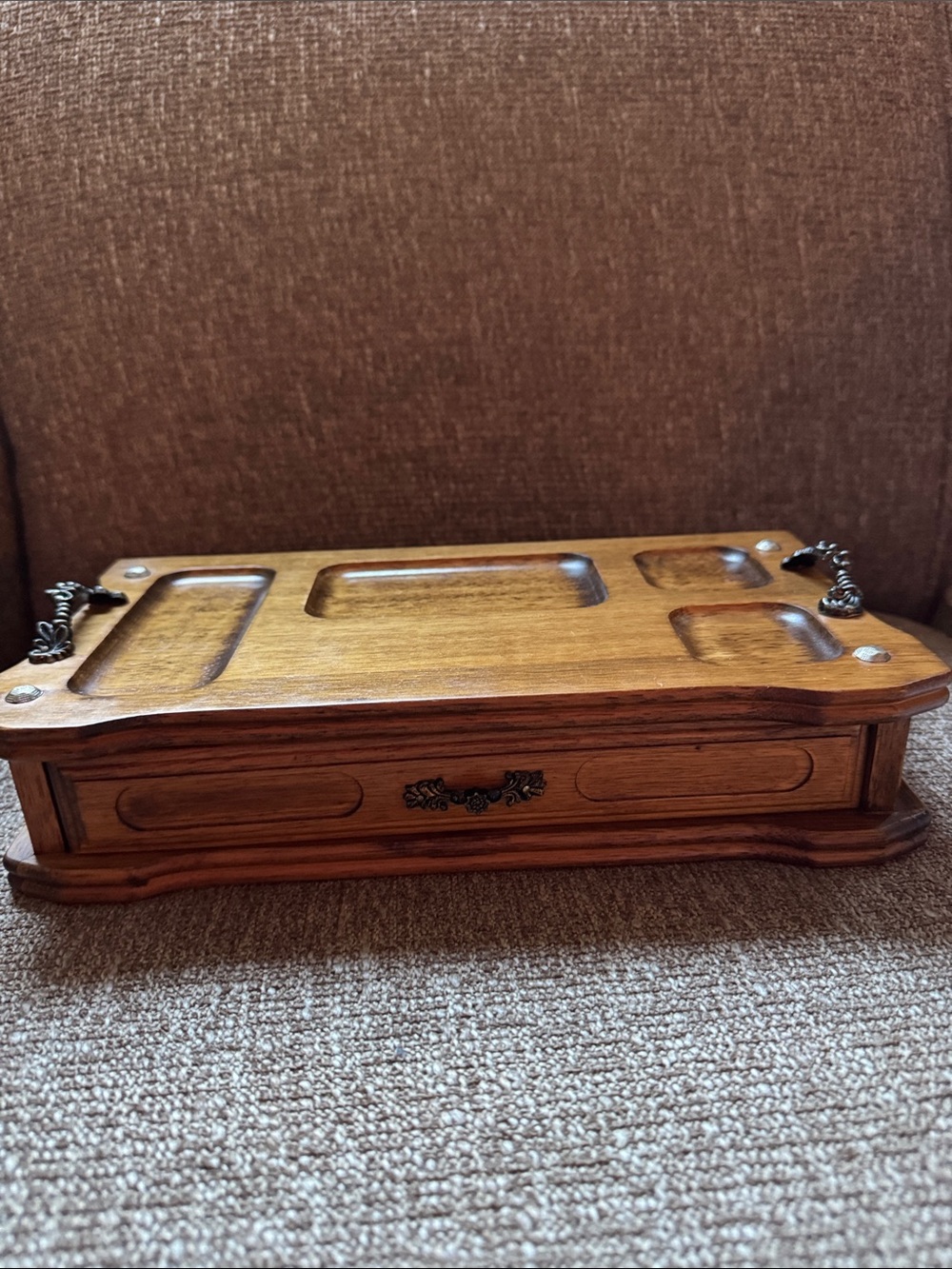 Vintage Men's Dresser Valet Organizer With Drawer.